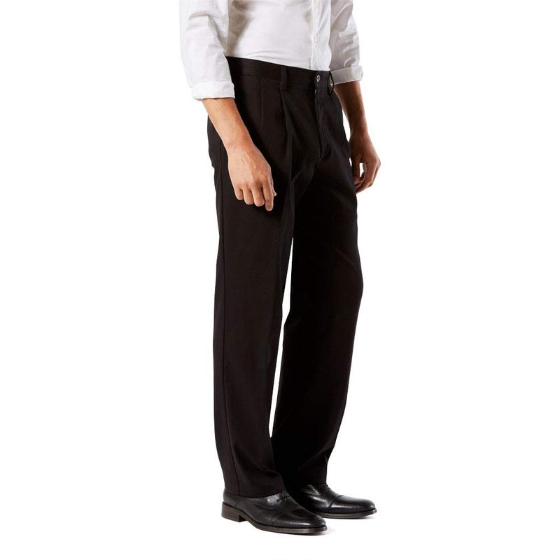 Dockers Men's Classic Fit Easy Khaki Pants-Pleated (Standard and Big & Tall), Black, 50W x 32L - Image 2